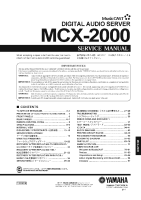 Yamaha MCX-2000 - Service Manual 